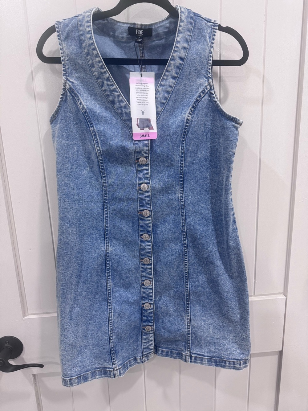 Frye Light Blue Button-Front Denim Dress